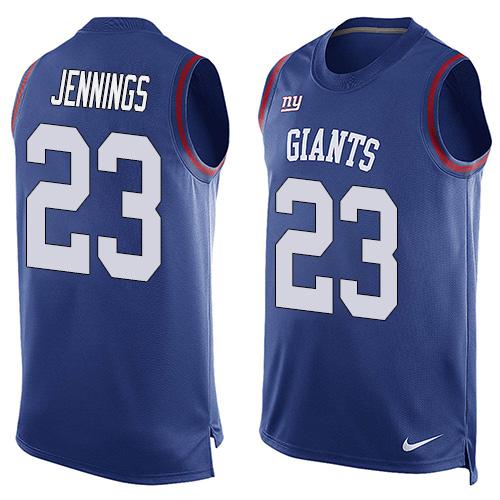  Giants #23 Rashad Jennings Royal Blue Team Color Men's Stitched NFL Limited Tank Top Jersey